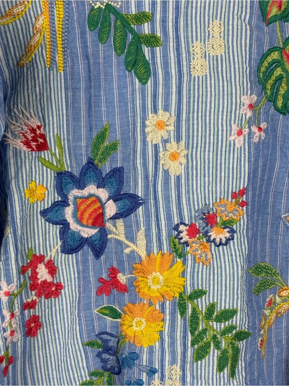 Johnny Was Jeanette Ruffle Sleeve in Aster Stripe - Picture 3 of 10